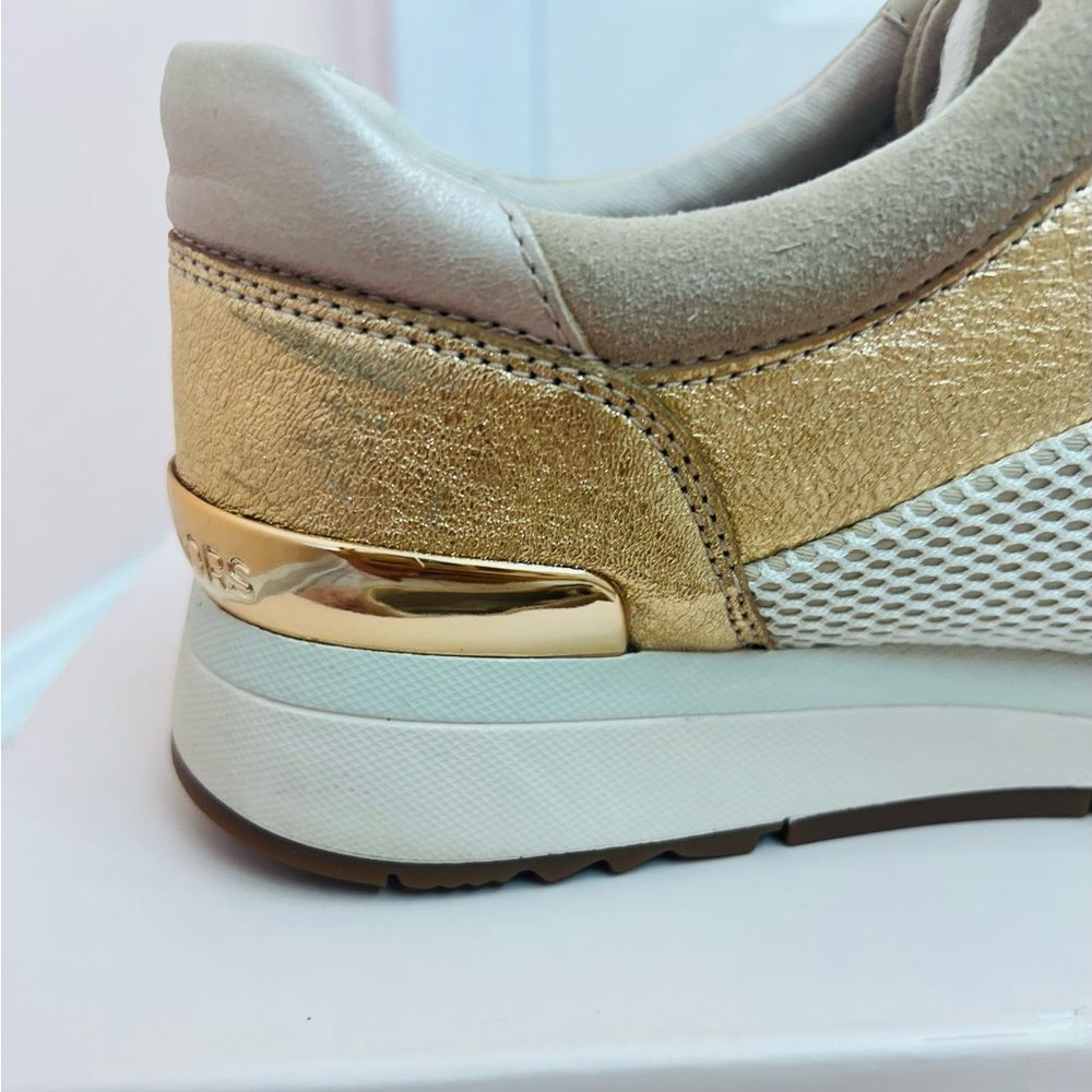 Michael Kors Allie Leather Trainers Rose Gold size 8.5 - Picture 6 of 8